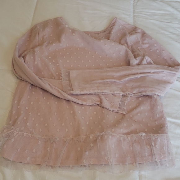 Long sleeve tee with lace overlay - Picture 6 of 7